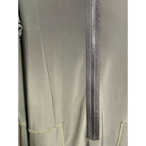 Sun‎ Kim Jersey Zip Front Bubble Hem Tunic Top Medium Stretch Pockets Lagenlook - Picture 4 of 8